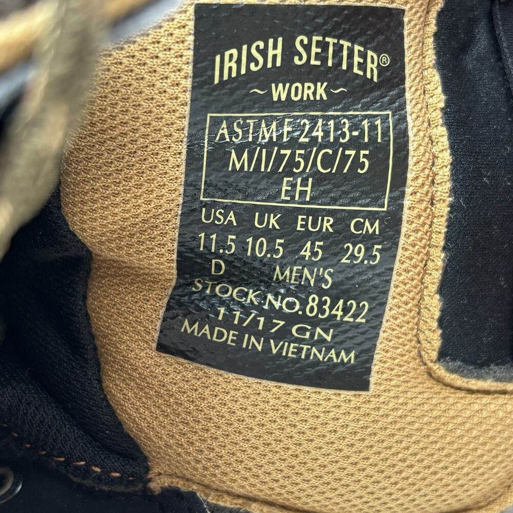 Irish Setter By Red Wing Men’s Size 11.5 ROCKFORD Brown Safety Toe Hiking Boot - Picture 7 of 9